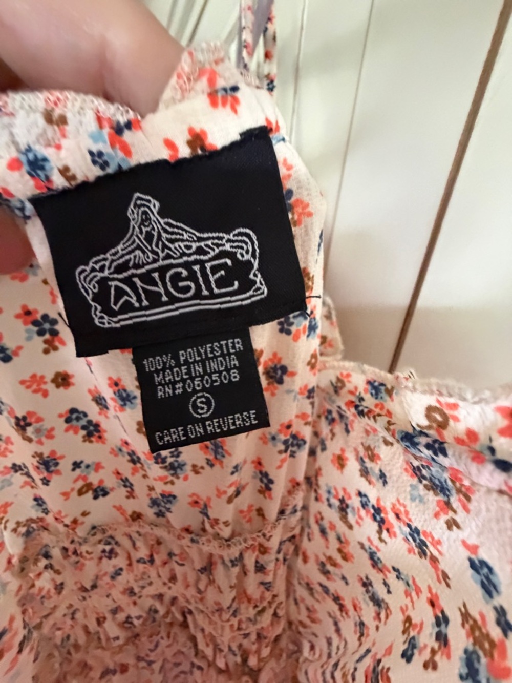 Angie Peach Floral Smocked Sundress - Picture 2 of 4